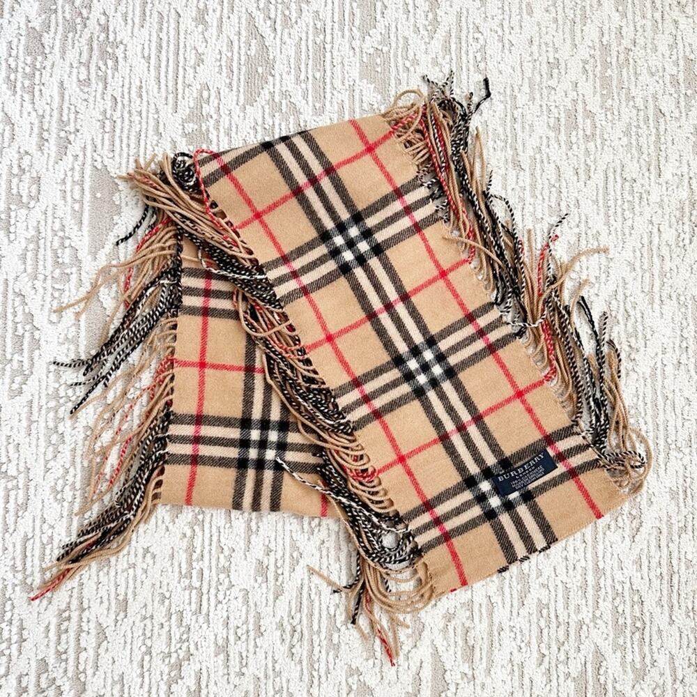 Burberry London Nova Check Fringe Cashmere Scarf